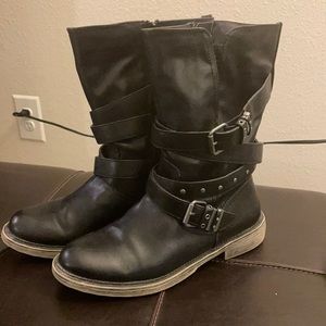 Metal Hardware Moto Boots